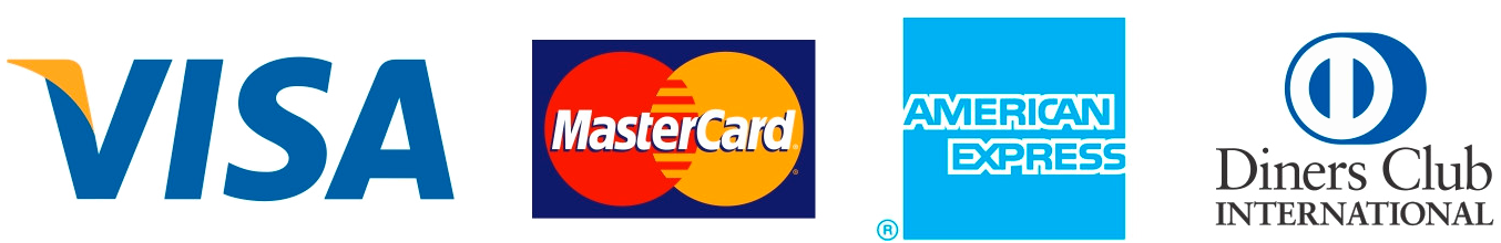 Visa, Mastercard, American Express y Diners Club
